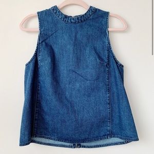 Anthropologie Holding Horses Denim Swing Tank Sz 6